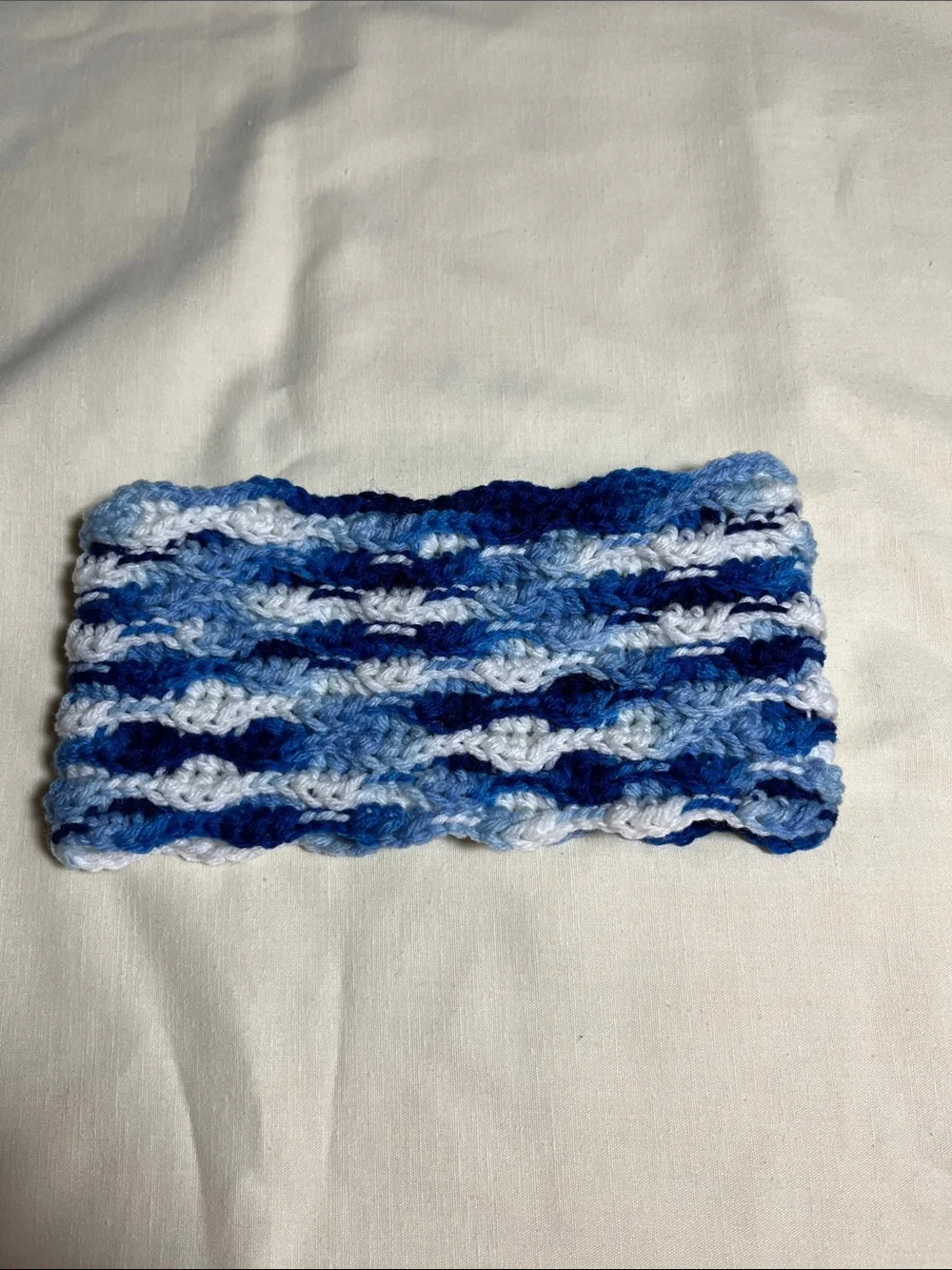 Handmade Blue Crochet Children’s Small Ear Warmer